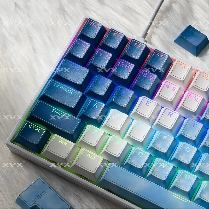 

XVX Prism Snow Woman Theme Keycaps Set PBT Cherry Profile Custom Original Handmade Keycaps for Mechanical Keyboard Accessories