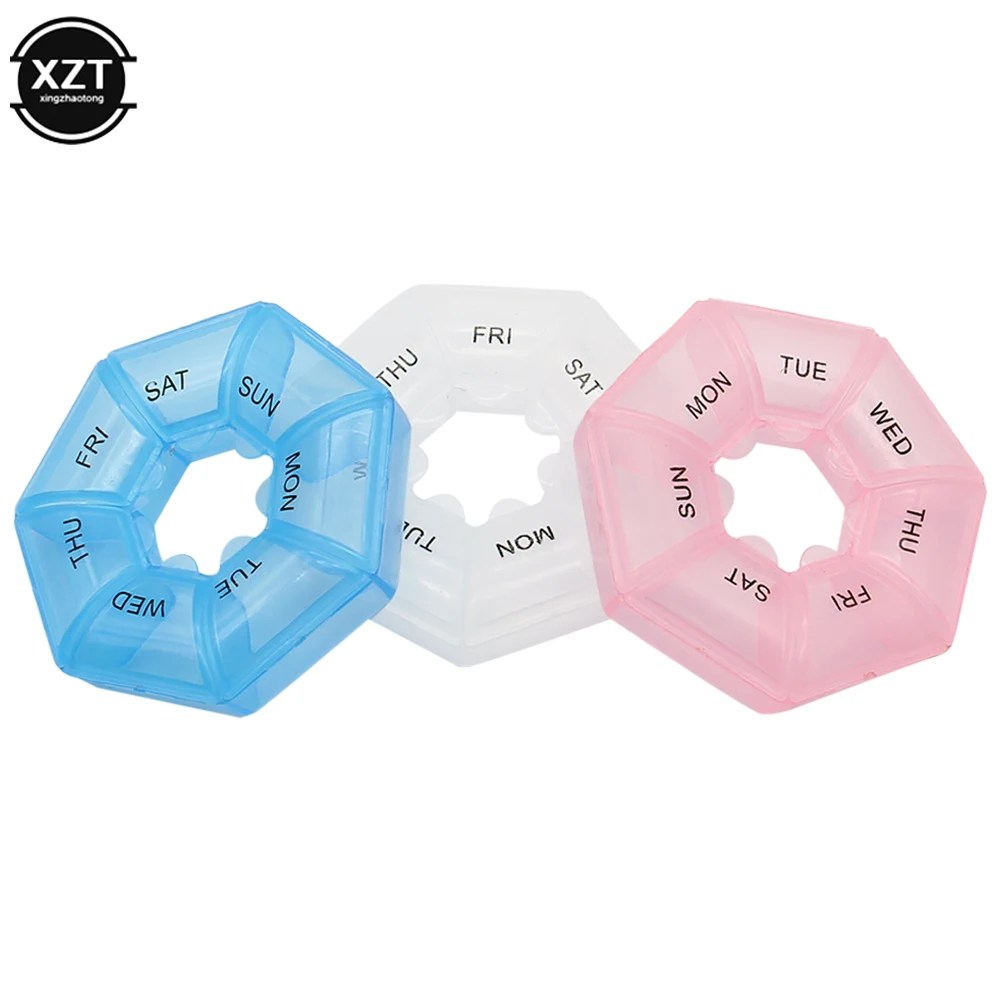 7 Days Weekly Pillbox Tablet Holder Medicine Storage Case Drug Container Pill Organizer Weekly Capsule Pill Box Color Organizer