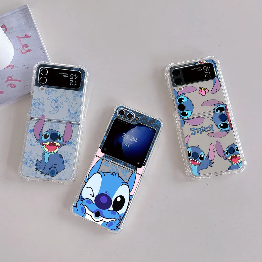 Coque de téléphone mignonne Disney pour Samsung, Stitch, Hot, Funny, Soft, Anti-chute, Back Cover, Galaxy Z, Flip, 3, 4, Z, Flip, 5 Z, possède 4, 5G, PC