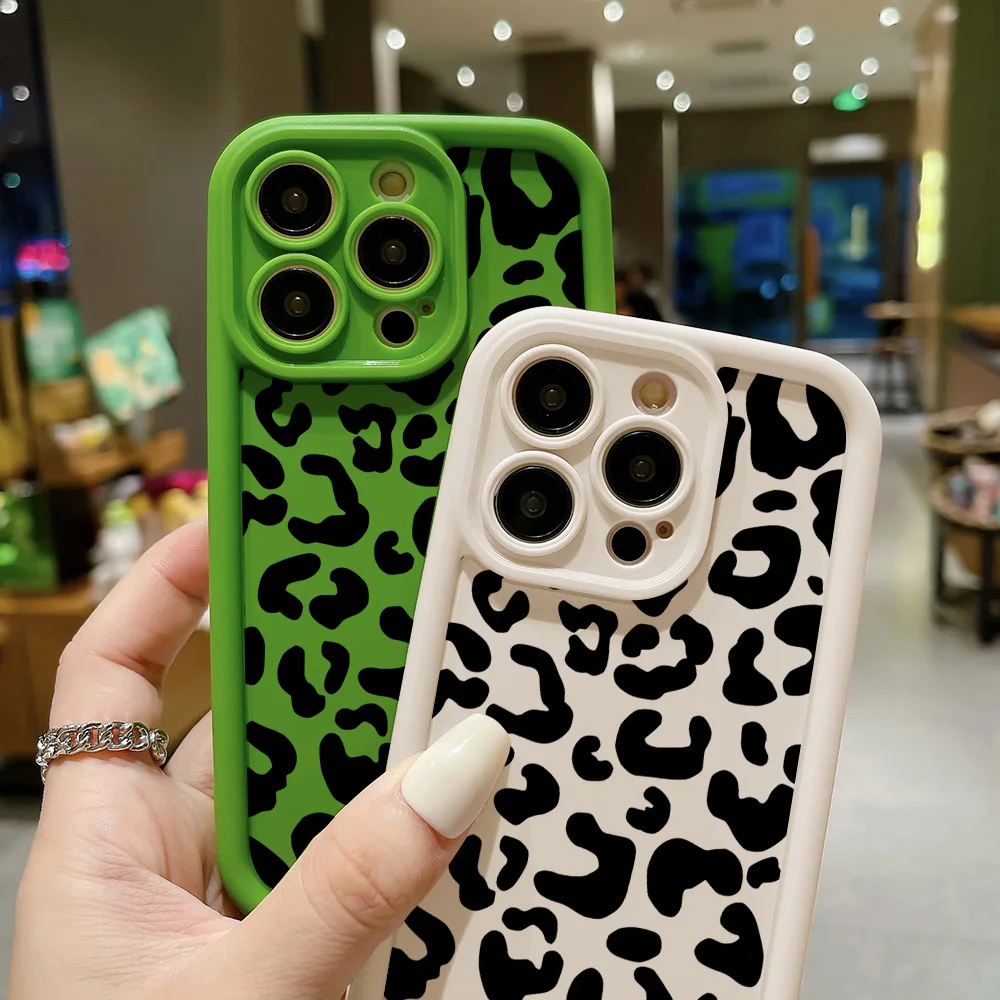 Leopard Print Phone Case For iPhone 11 Cases Iphone 16 17 Pro Max 13 14 15 12 7 8 Plus Air XS X SE 16promax Silicon Fundas Cover
