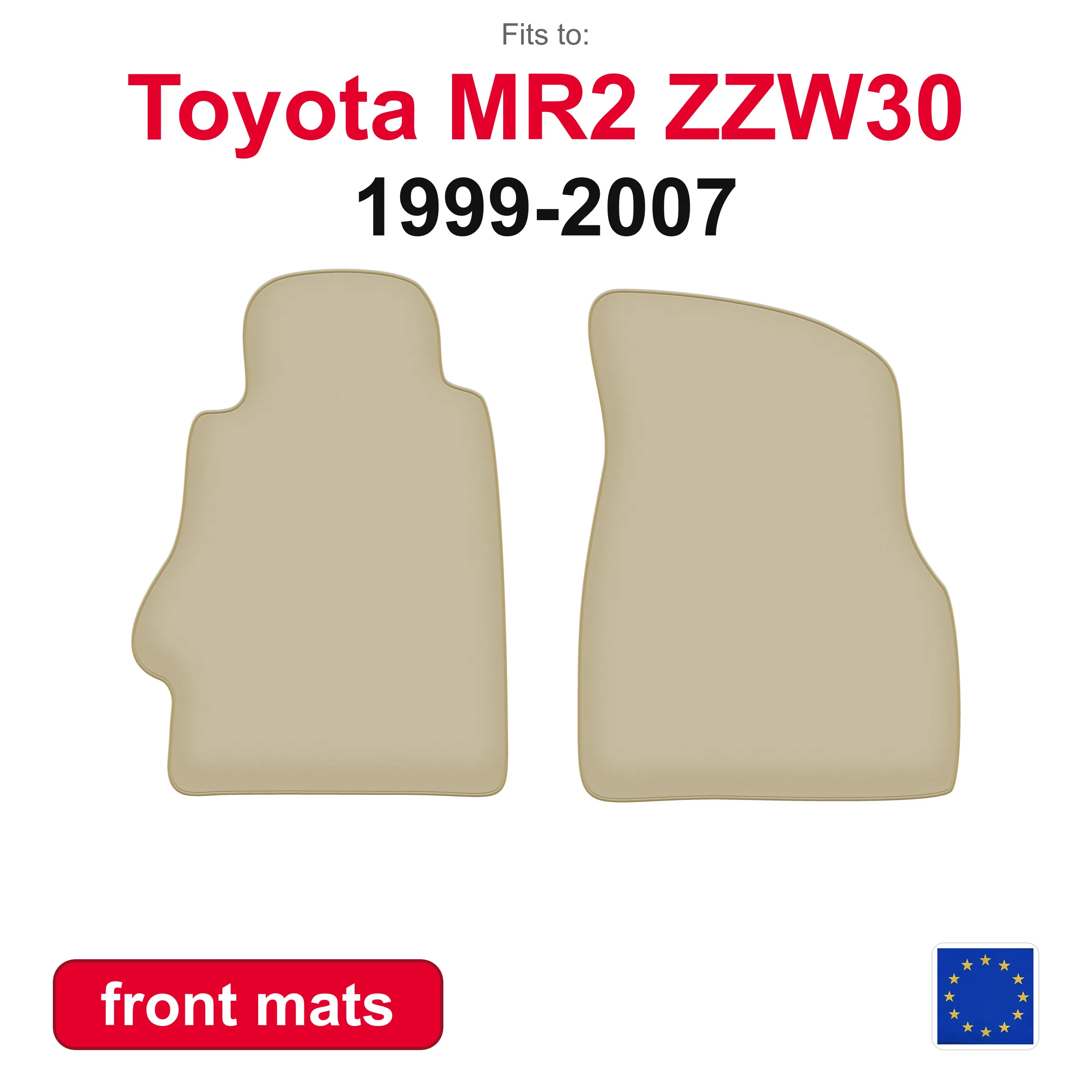 PREMIUM auto vloermatten voor Toyota MR2 ZZW30 Coupe (1999-2007) -beige 2 stuks auto vloermatten set