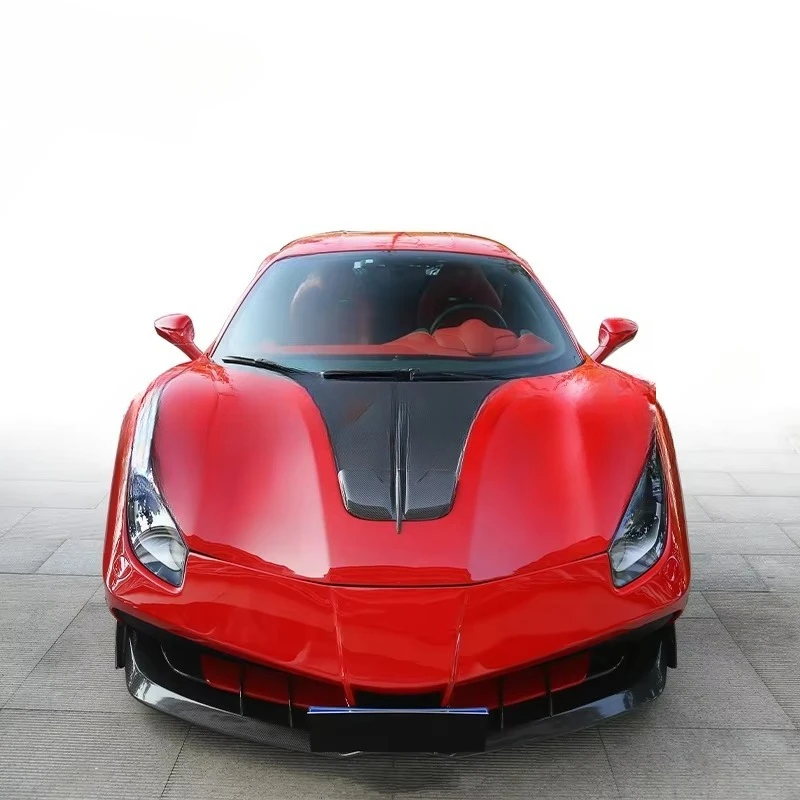 For  488 Convert MISA Style Carbon Fiber Front Bumper Body Kit for 488 GTB Refit Rear Bumper Side Skirts Lip