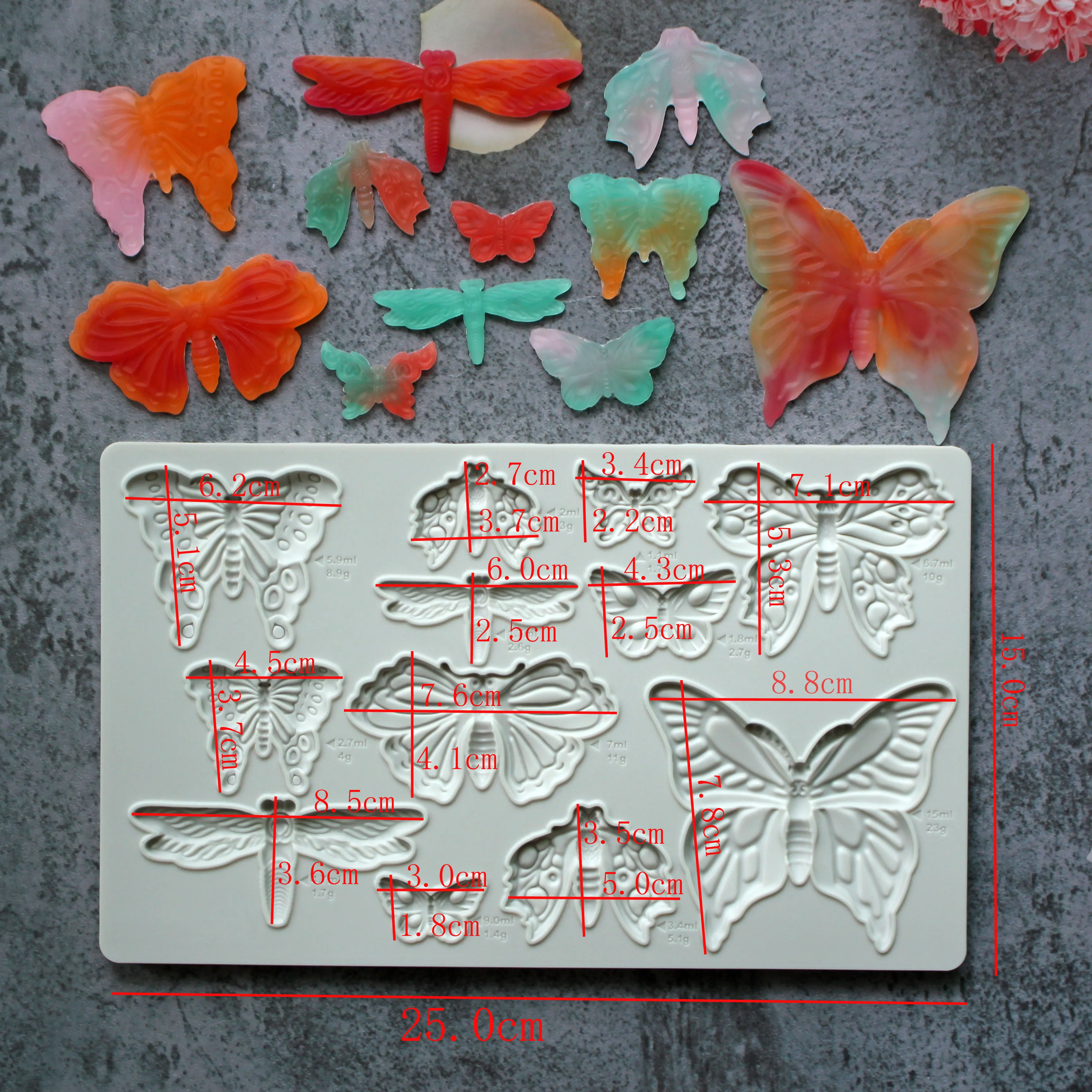 Insect Butterfly Dragonfly Silicone Mold Fondant Cake Decorating Silicone Mold Clay,Sugarcraft Chocolate Baking Tool，Kitchenware