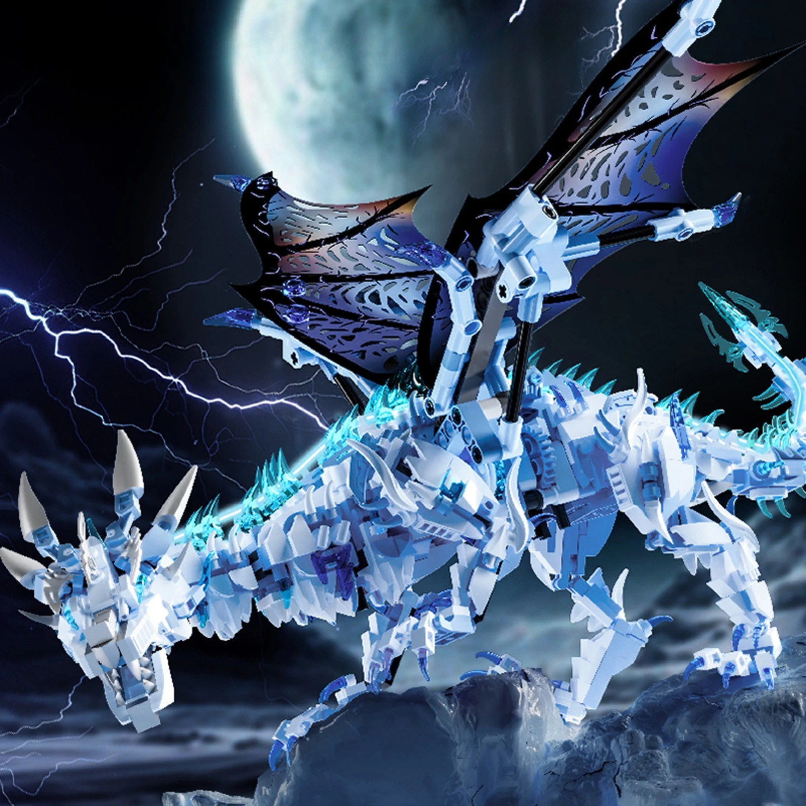 

Креативная модель ледяного дракона, строительные блоки, серия фильмов, коллекционные летающие драконы, собранные украшения, игрушки, MOC, кирпичи, подарки «сделай сам»