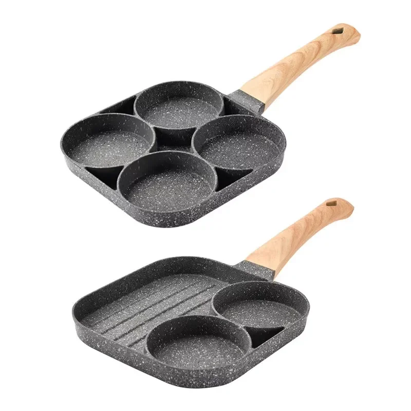 Non-Stick Wok Set Egg Pot Flat Bottom Frying Pan Kitchen Cooking Pan