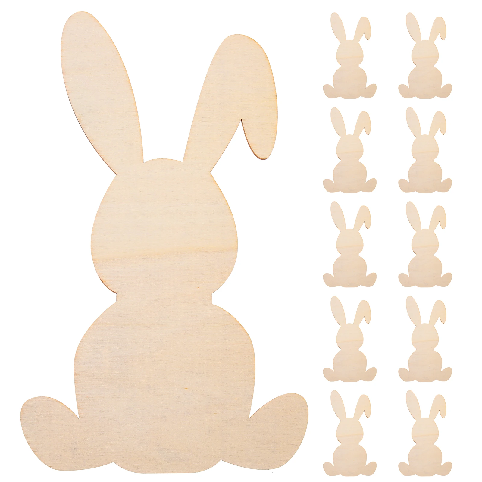 10pcs Easter Blank painting Bunny Wooden Chips Easter Rabbit room Ornament Wood Cutouts graffiti Slices Spring Party Home Decor