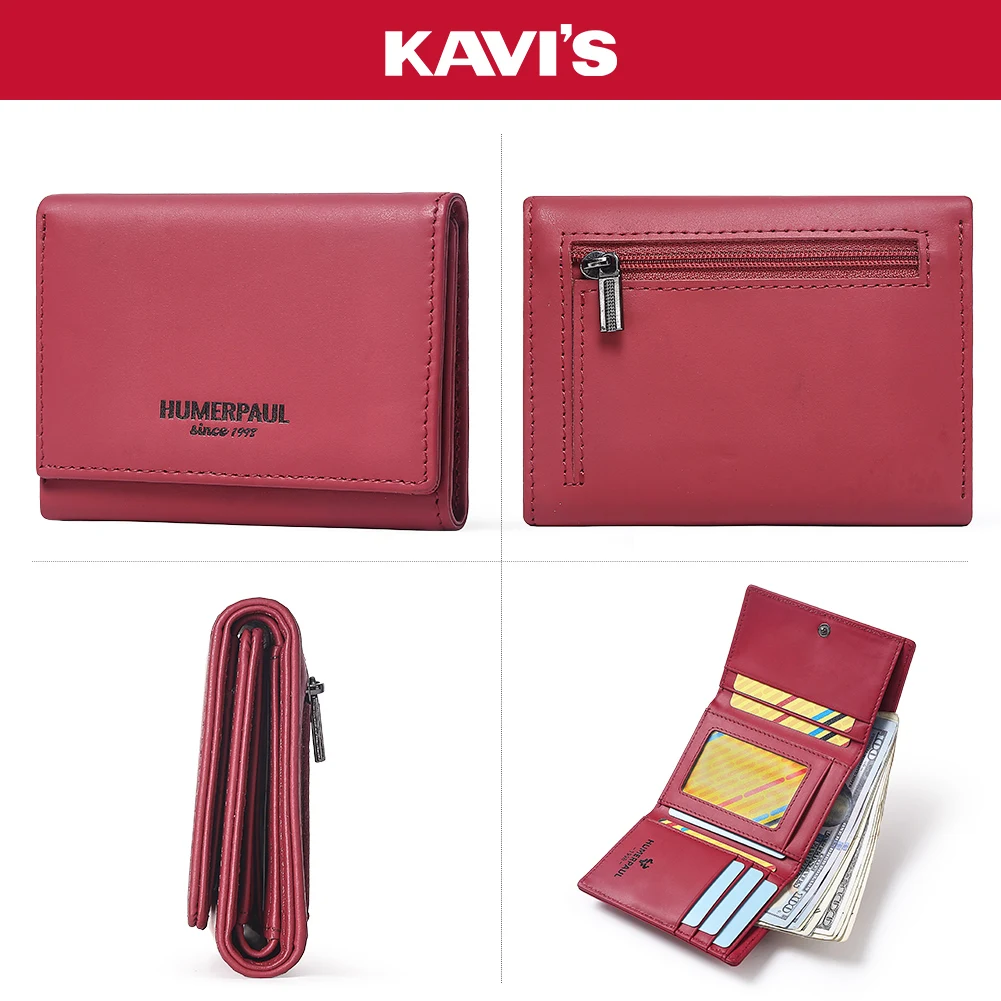 Women's Slim Trifold Wallet RFID Blocking Genuine Leather Money Bag with Multiple Card Slots Minimalist Design Front Pocket