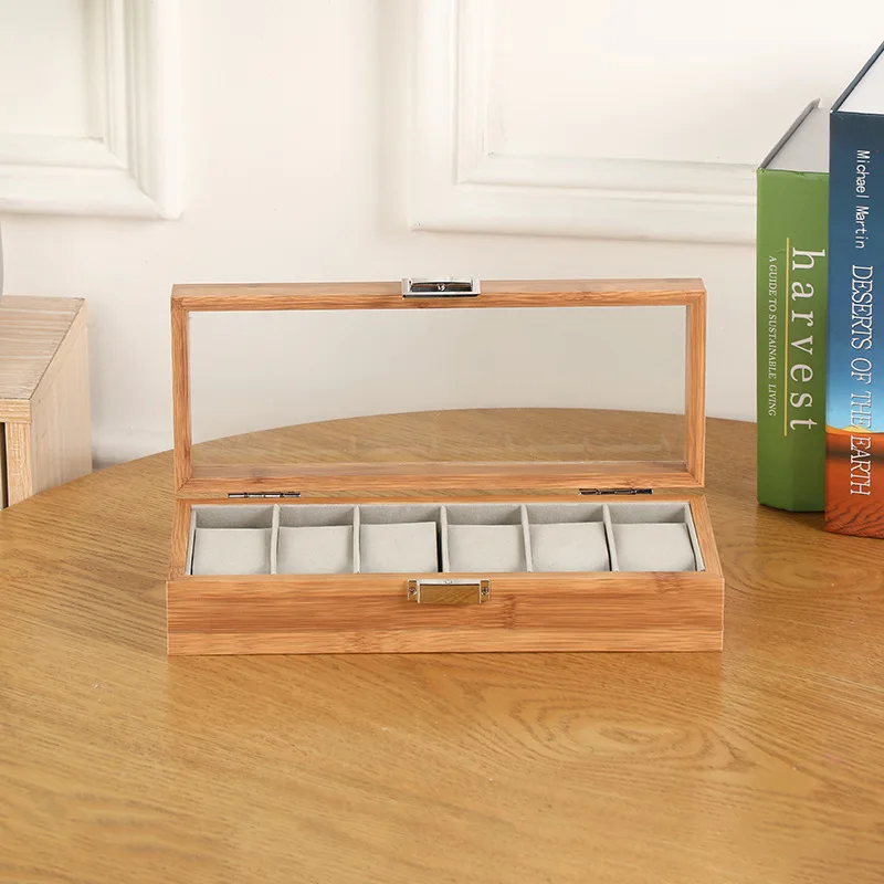 Watch Stroage Boxes New Bamboo Wooden 3/6/10/12 Girds  Watch Case Storage Box Watch Holder Box Organizer Watch Display Box