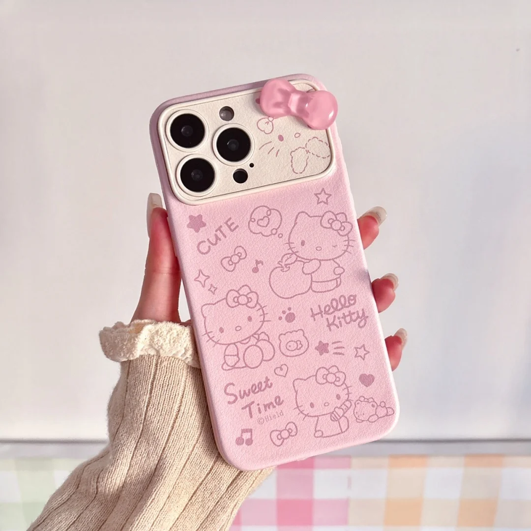 

Fashion Korean ins pink bowknot kitten Phone Case For iPhone 17 ProMax 16 15 14 13 Pro Max lovely Camera lens protection Cover﻿﻿