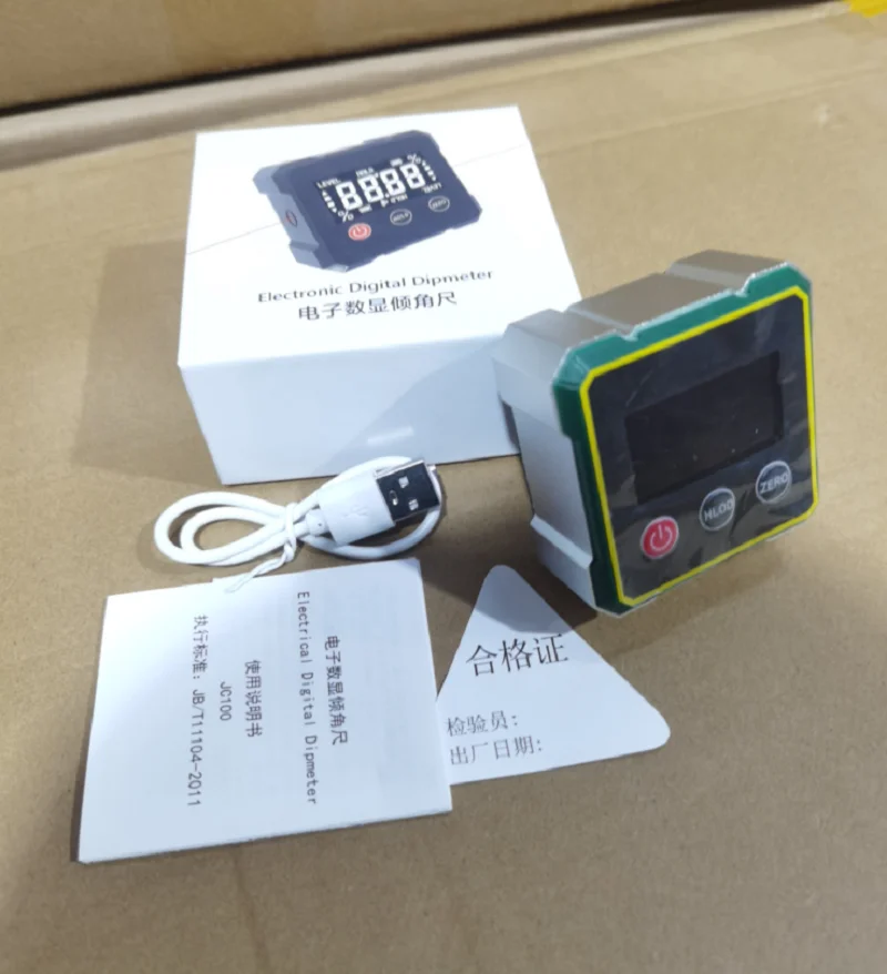 

Magnetic Digital Angle Finder LCD Display Electronic Inclinometer 2 in1 Slope Angle Measurement USB Rechargeable Mini Protractor