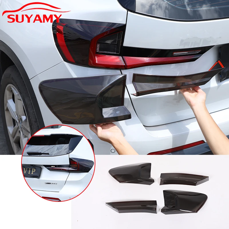 For BMW X1 U11 2023-2024 ABS Smoke Black Car Rear Light Hoods Decoration Cover Trim Tail Lamp Guards Sticker Auto Accessories