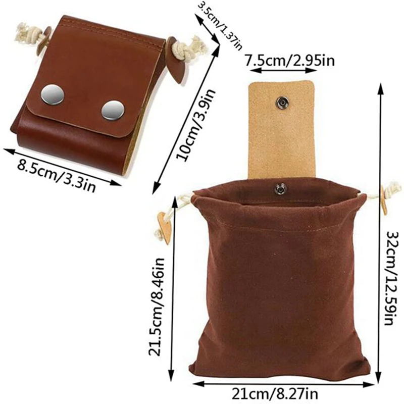 2 Pcs Foraging Bag Shopping Bag Leather Tool Bag Mushroom Bag Portable Foldable Bag Waterproof Cloth Bag For Camping