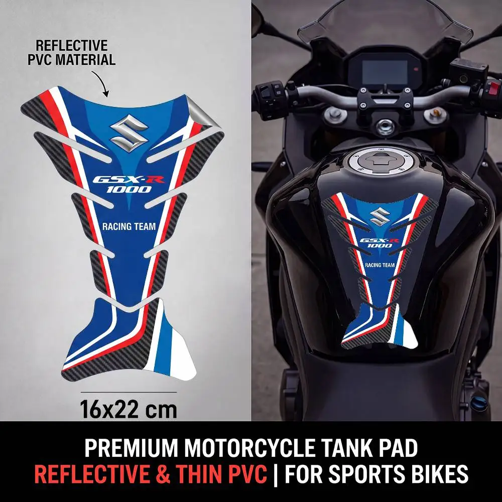 

FOR SUZUKI Motorcycle PVC Tank Pad Tank Cap Protector Racing Sticker Universal