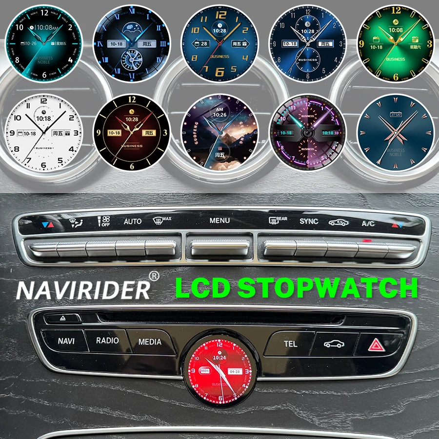 Car Stopwatch For Benz C/E/S/G/CLS/ W205 W463 W219 W222 W213 NTG 5.0/5.5 Smart Clock Interior Central Compass Time Electronic