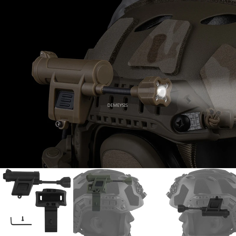 

Тактический фонарь для шлема, 6 режимов освещения, многофункциональная система индивидуального освещения, зарядка красной/зеленой/синей/белой/ИК-светодиодной лампы