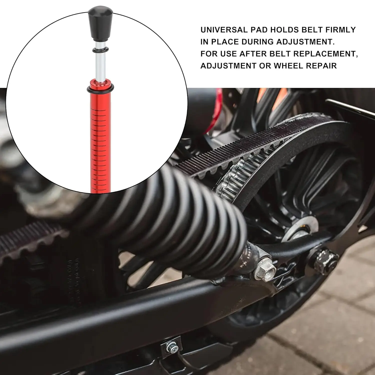 

Belt Tension Gauge, 10LbS Specification with L-Shaped Pad, Adjustment Tool for Motorcycle Belt Replacement