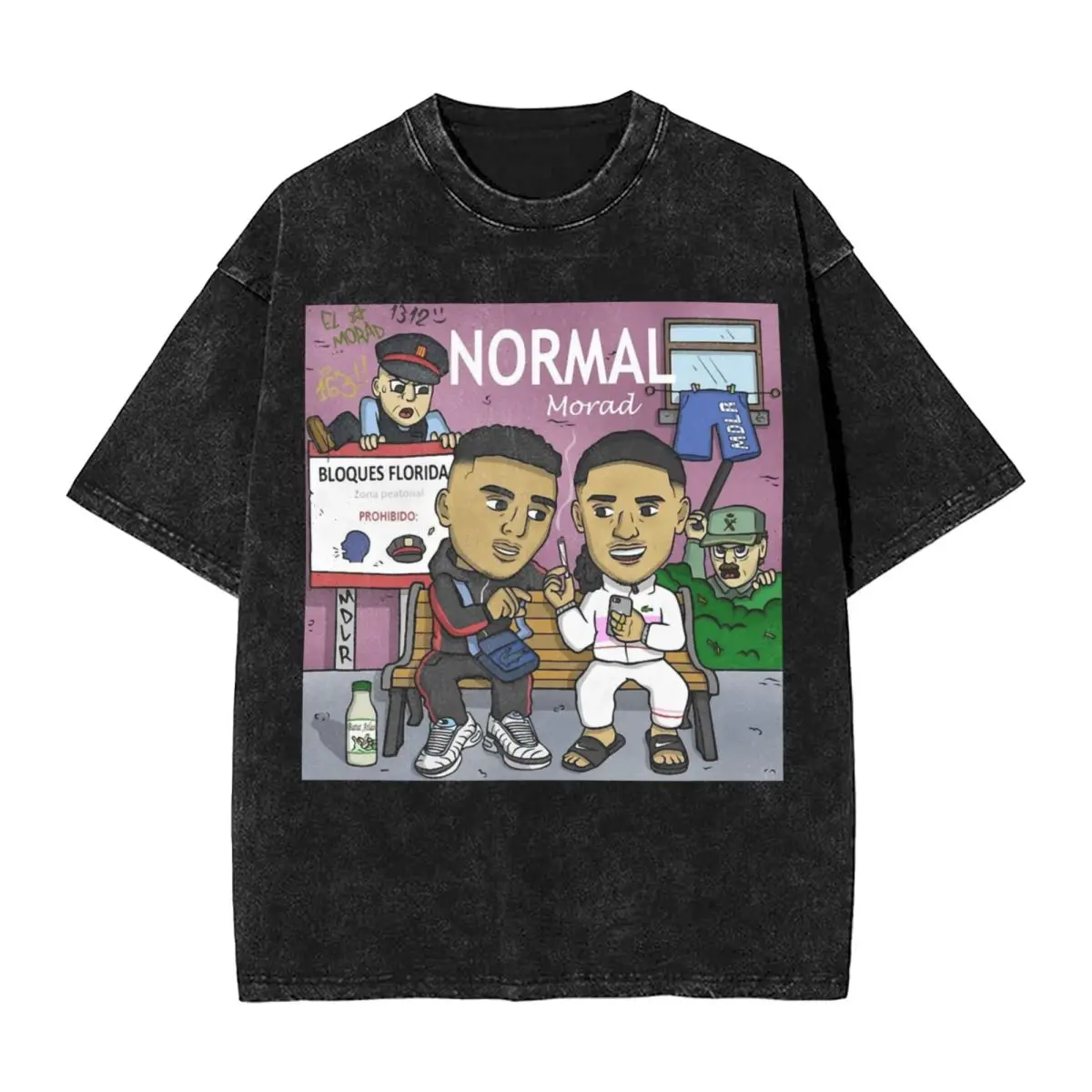 Washed T Shirts Rapper Morad M.D.L.R Hip Hop Vintage T-Shirt Oversize Streetwear Short Sleeve Graphic Printed Tees for Men Women