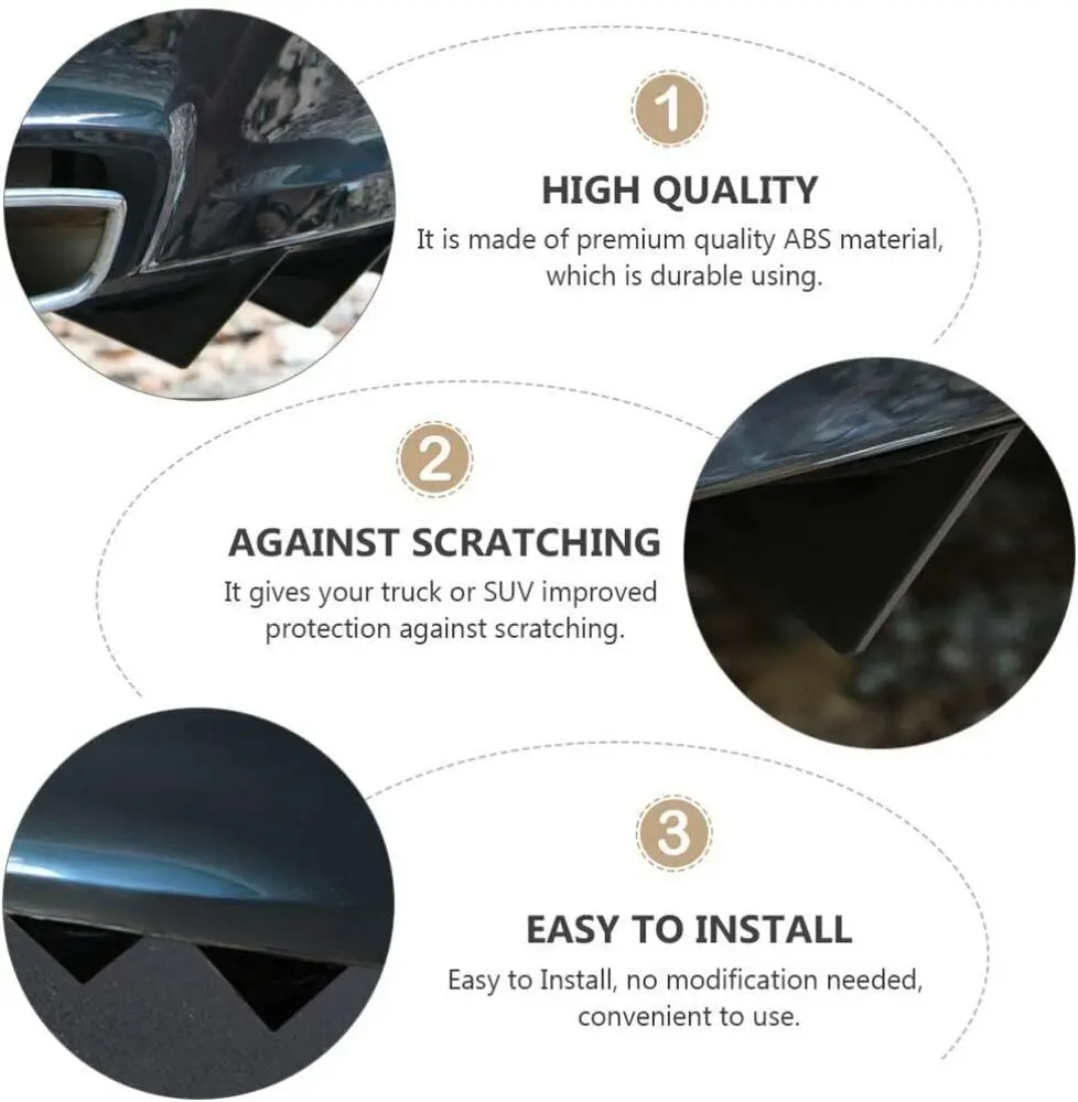 LAICY for M3 E46 323i 530i 2003-2009 Rear Bumper Lip Diffuser Defuzer Shark Fins Curved Spoiler Lip Wing Shark Fins Splitter