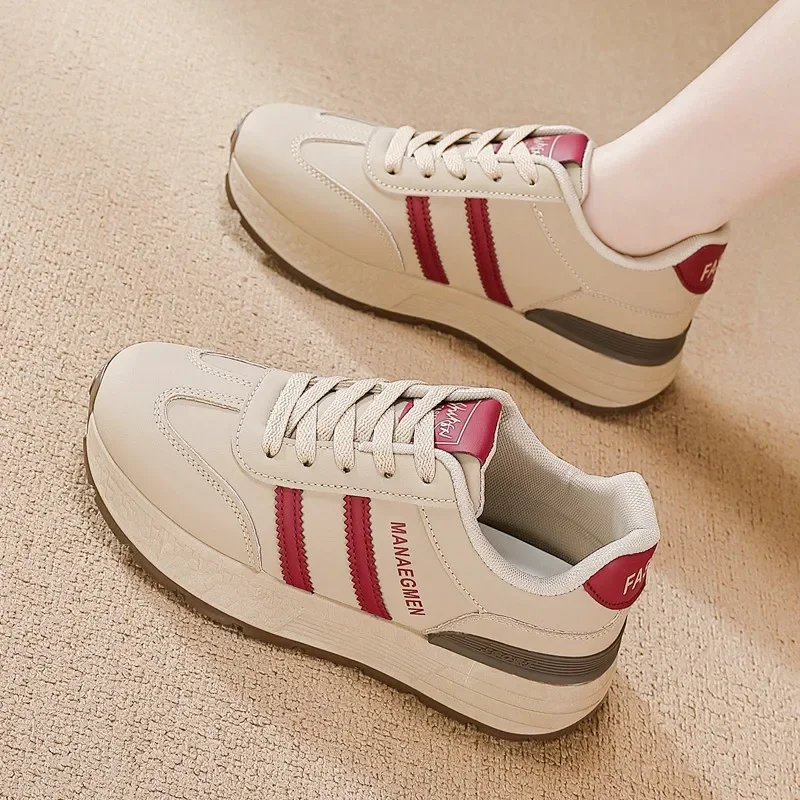 Sneakers Women Comfortable Casual Sports Shoes Spring Autumn Chunky Breathable Women's Flat Bottom Trendy Slip-On Large Size