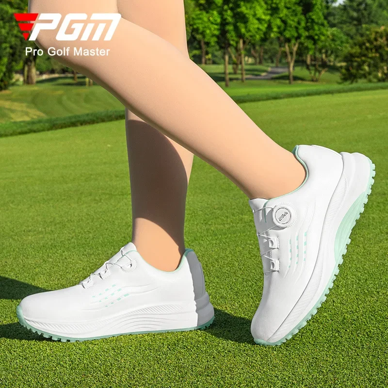 PGM Golf Shoes Mens Comfortable Knob Buckle Golf Men\'s Shoes Waterproof Wide Sole Sneakers Spikes Non-Slip