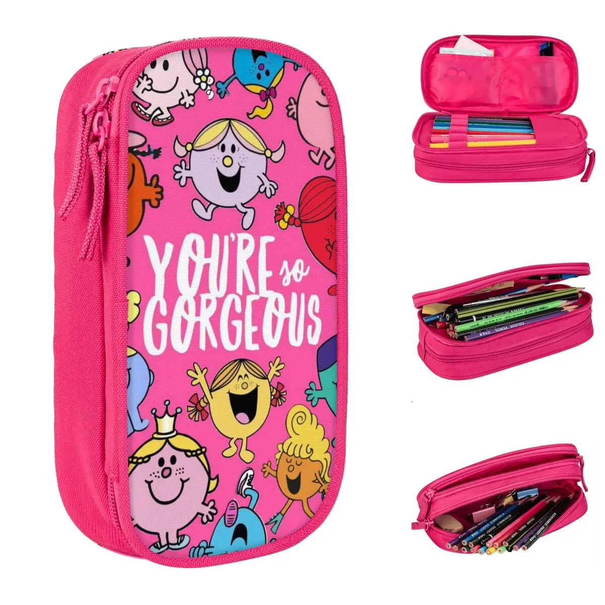 

Креативный пенал Mr Men Littles Miss, пенал для ручек, детские большие сумки для хранения, офисный подарок, канцелярские принадлежности