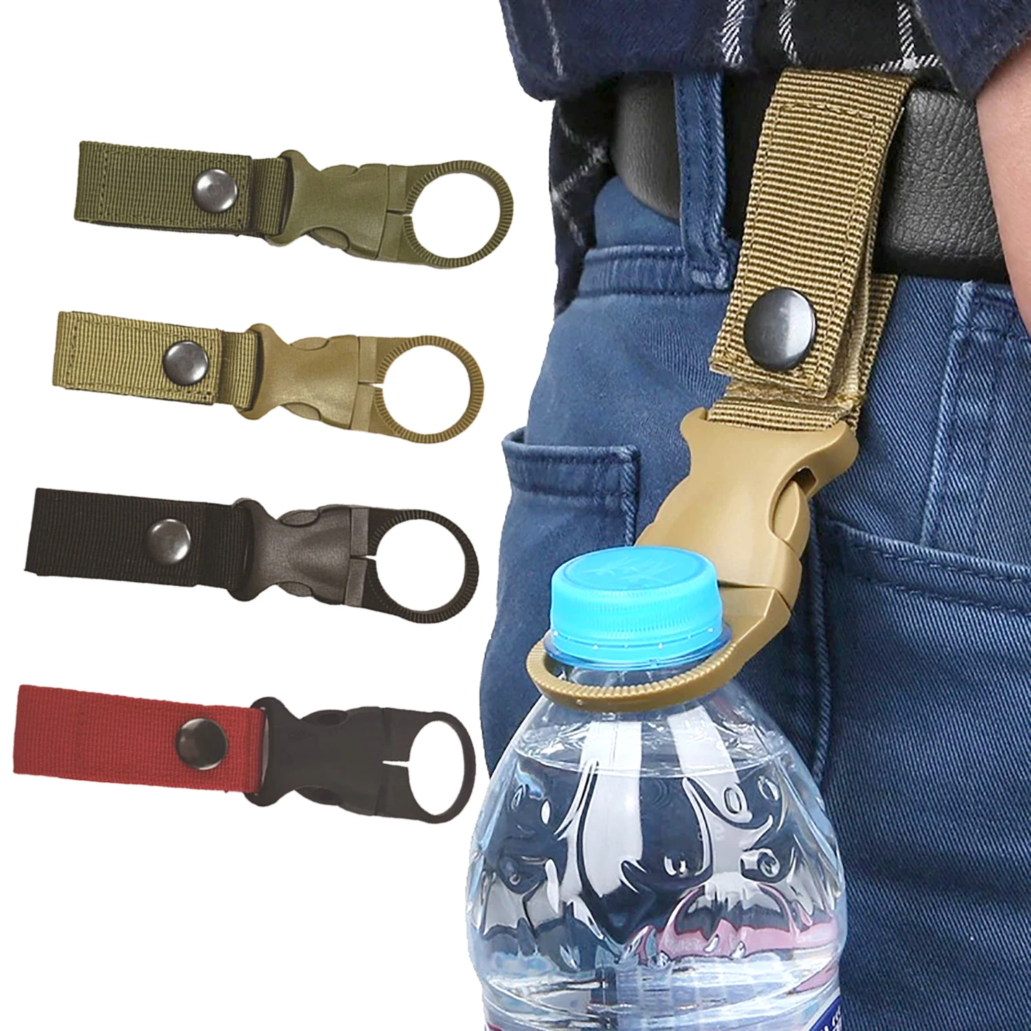 Gurtband Schnalle Haken Wasser Flasche Halter Clip Camping Outdoor Sicherheit Flucht Liefert Nylon Gurtband Schnalle Karabiner Gürtel Clip