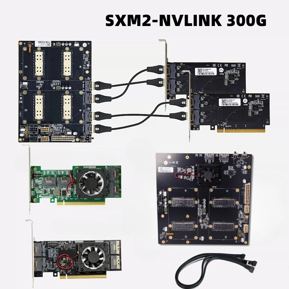 SXM2 for NVIDIA V100 GPU Adapter Board Card NVLink 300G Dual-Card Dual-Channel Pass-Through Expansion Internal External Connect