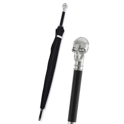 Silver Skull  Umbrella  Luxury Long Handle Sunny Umbrellas UV Protection Men Women Business Parasol Gentleman Gifts