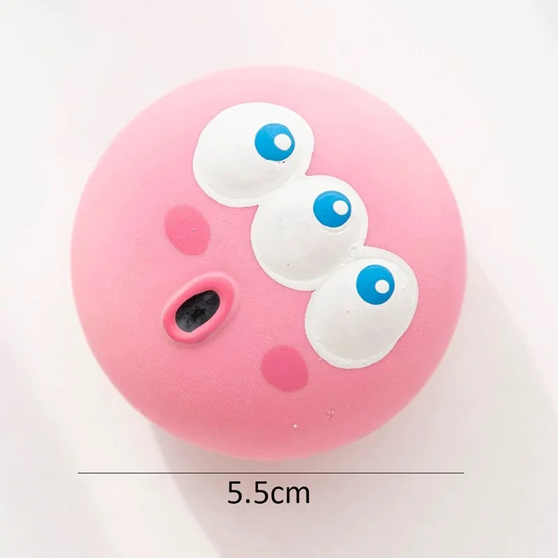 Pet Dog Sounding Toy With Cute Big Eyeball Design, Pet Durable Latex Chew Interactive Training With Squeaky Dog Toy Ball