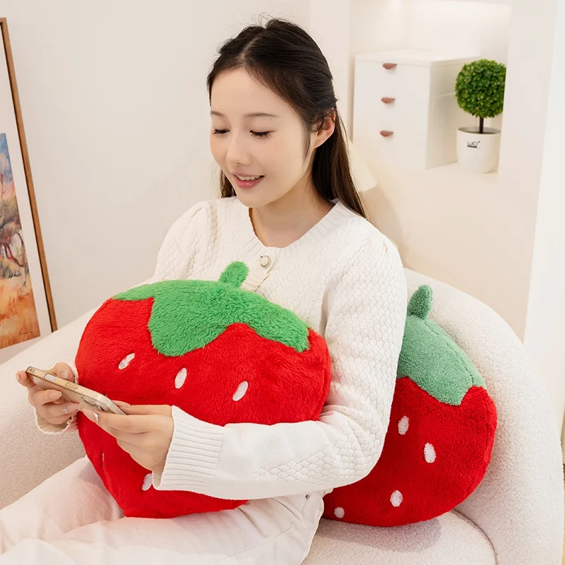 Jouet en peluche fraise doux 40cm, oreiller en peluche fraise mignon, coussin confortable aux fruits fraises, cadeaux d'anniversaire pour petite amie, nouvelle collection