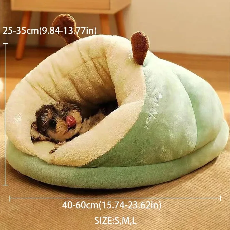 Warm Small Dog Kennel Bed Breathable Dog House Cute Slippers Shaped Dog Bed Cat Sleep Bag Foldable Washable Pet House