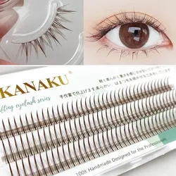 LAKANAKU Brown Individual Clusters Lashes Extensions Bundles Mixed Spikes Fish Tails False Lash Volume Wispy Cilios