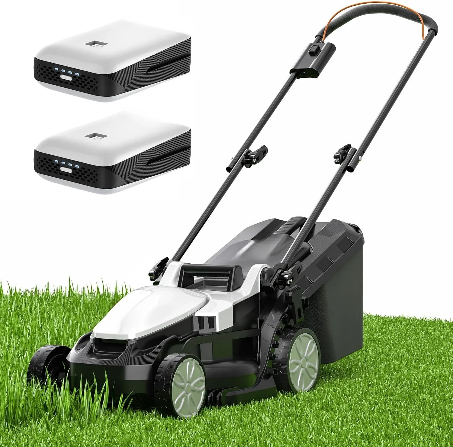 

Cordless Lawn Mower 13 Inch, Yard and Farm, Light-Weight with Brushless Motor, 2 x 4.0Ah Portable Battery Included