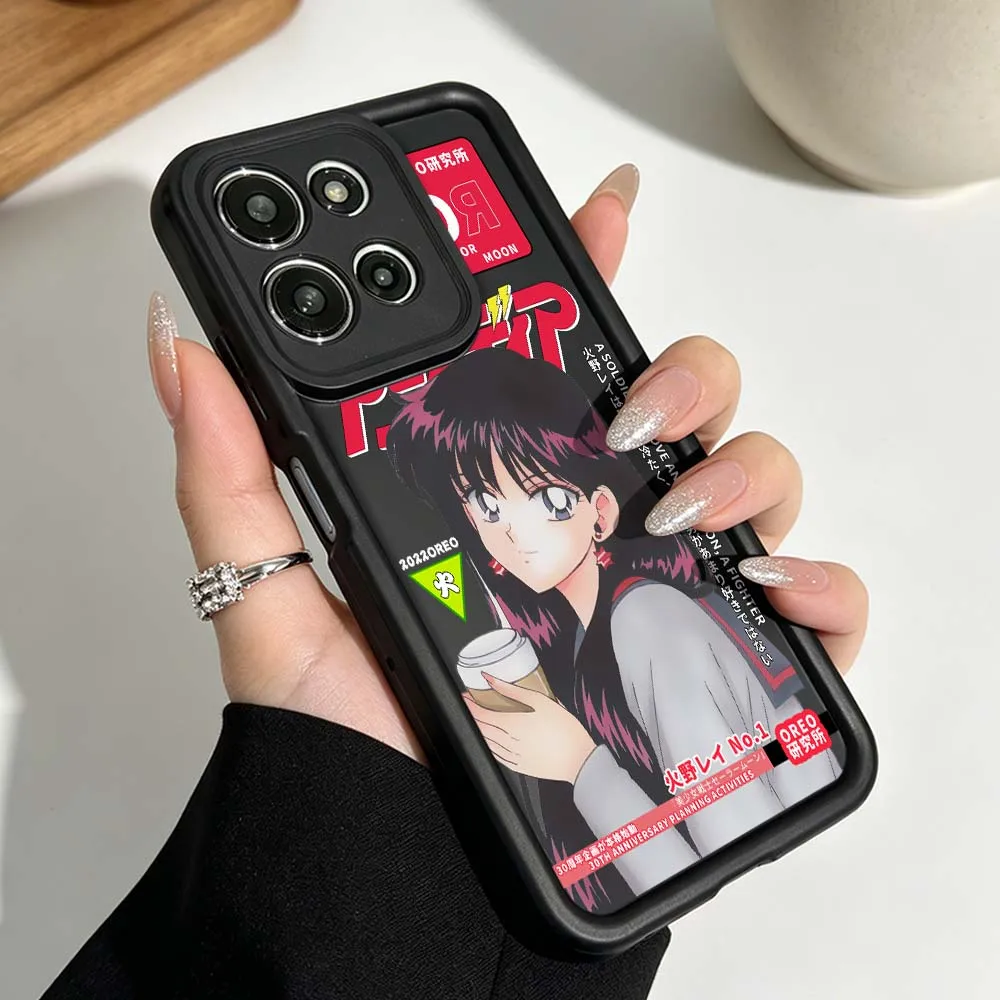 B-Battle Girl Anime Phone Case For Motorola Moto G86 G85 G75 G56 G06 Edge 70 60 50 Fusion Eye Ladder Silicone Cover view 3