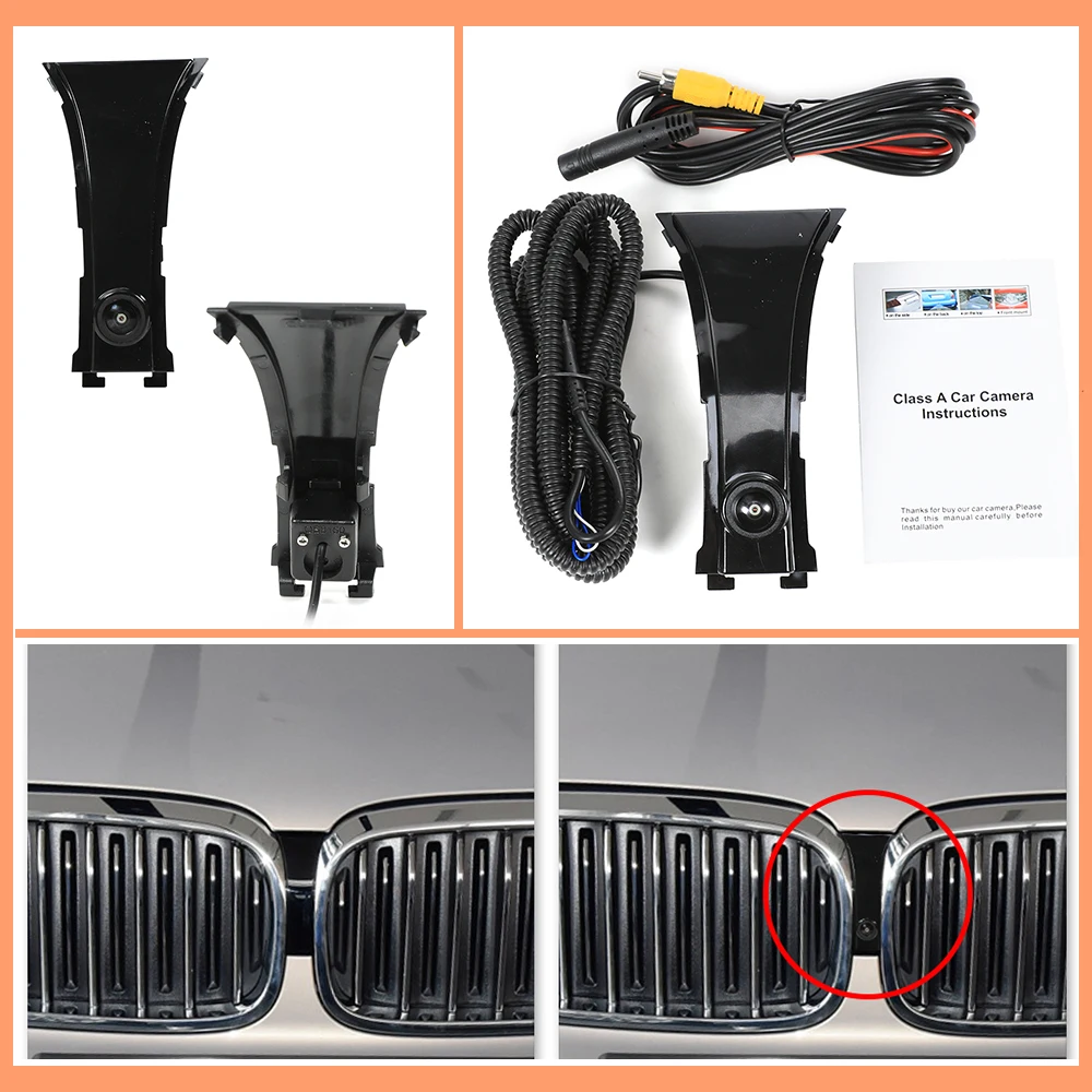 Carsanbo لسيارات BMW 5 Series 2018 2021 كاميرا ركن السيارة ذات الرؤية الأمامية CVBS 480 AHD 720P 1080P 150 ° عدسة عين السمكة مقاومة للماء للرؤية الليلية #3