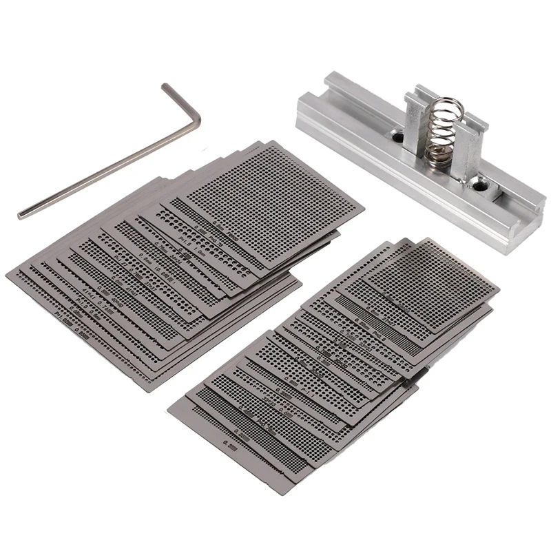 Universal Direct Heating Bga Stencils Templates + Fixture Tin Solder Ball Soldering Tools For Laptop Chip