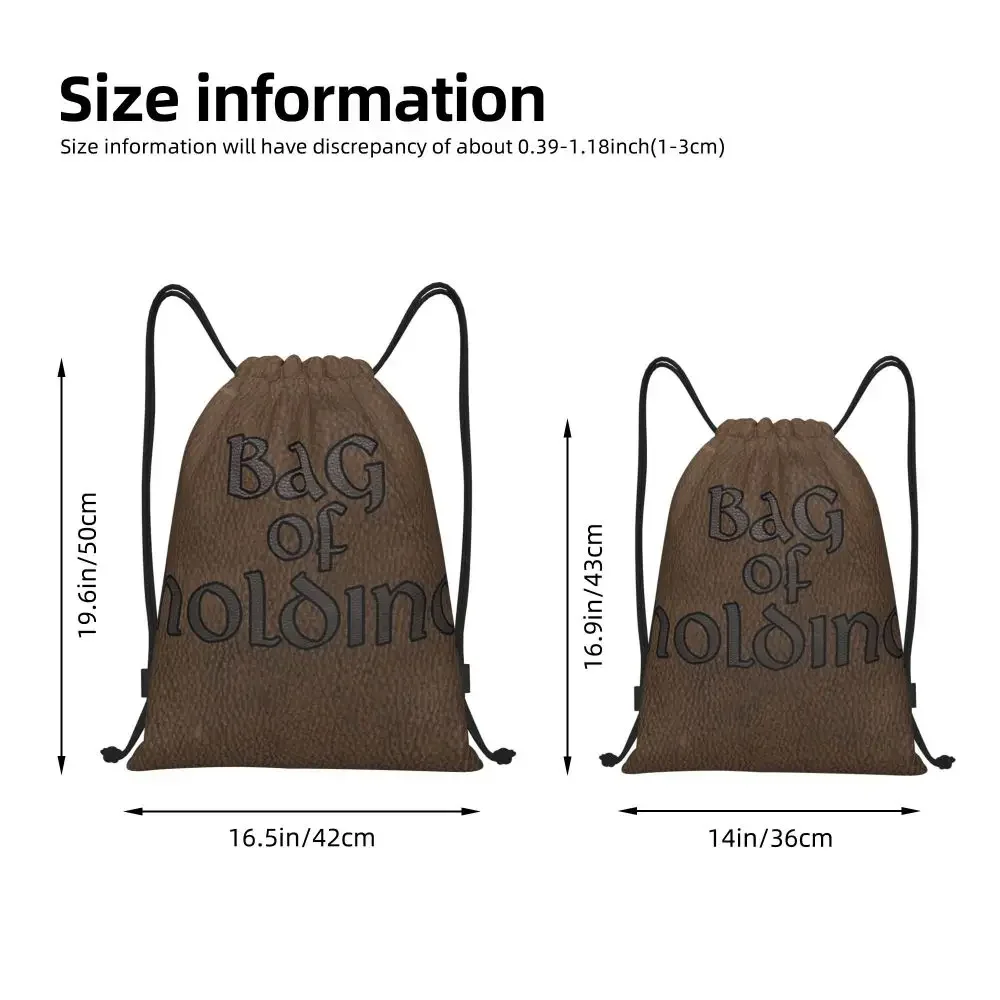 Bag Of Holding- Leather Drawstring Back Pack Bag Travel Storage Package Teenagers Beach Tote Bag School Sport Shoe Bag Portable