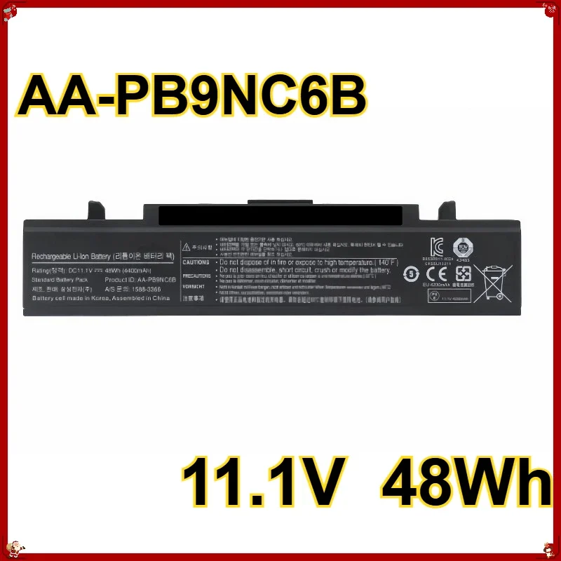 [NEW] AA-PB9NC6B 11.1V 4400mAh 48Wh for Samsung AA-PB9NC6W AA-PB9NS6B PB9NS6W R420 R428 Laptop Battery