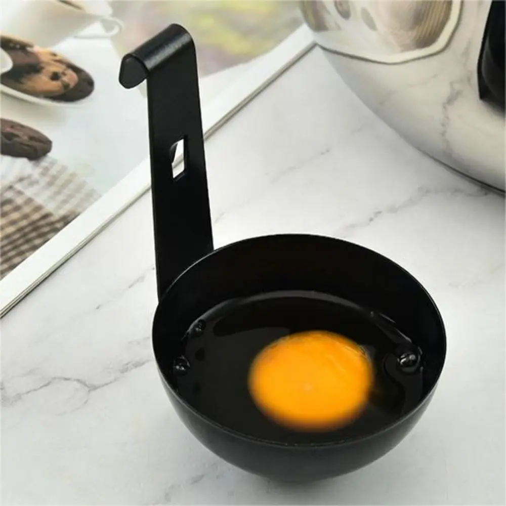 

Black Boiling Eggs Spoon Kitchen Supplies Nonstick Stainless Steel Egg Cooker with Hook Hangable Egg Poacher Wax