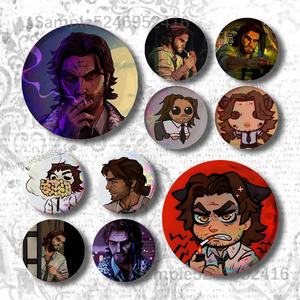 The Wolf Among Us Bigby  Badges Button Pins Brooch Creative Funny Quotes Clothes Backpack Jewelry Gift For Kids Friends