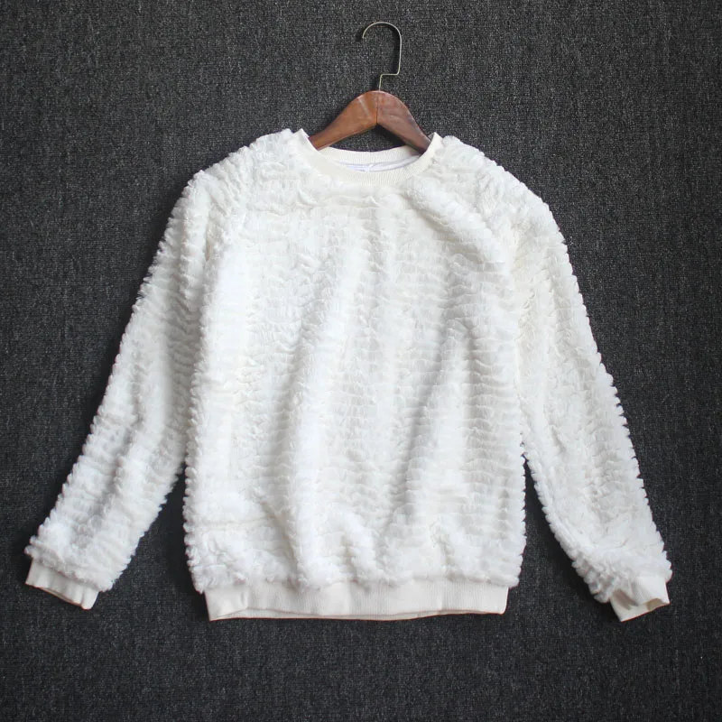 

Весенний женский теплый цветной круглый пуловер из искусственного меха, одежда Sweet Sle, длинный свек, свитер прямого кроя на хлопковой подкладке