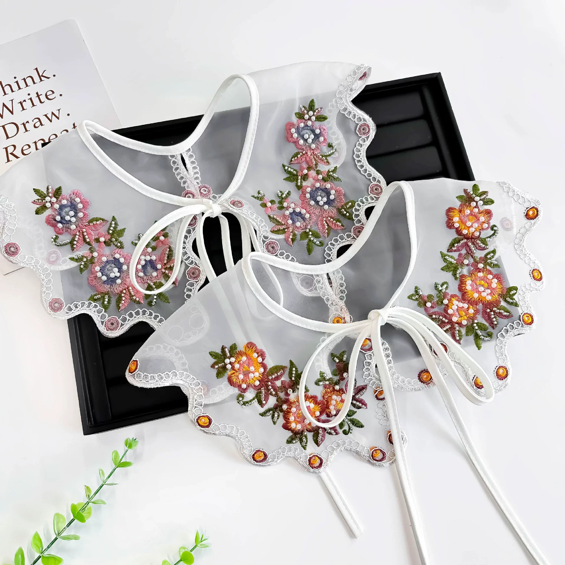 

Шаль с цветочной вышивкой и лацканами, искусственный воротник, шаль для женщин, блузка, кукольный воротник на плечо, съемный съемный накладной воротник с лацканами рубашки