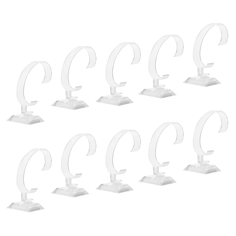 10 Pcs Transparent Large Watch Display Stand Plastic Rack Holder for Showcase Tabletop Bangle ganizer Safe