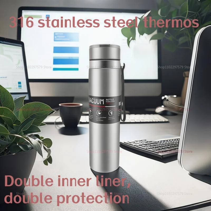 316 Stainless Steel Thermos Cup Men Women Large Capacity Portable Tea Travel Mug Casual Office Drinkware