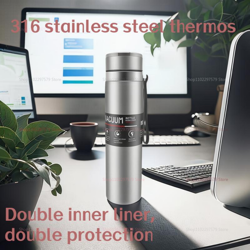  316 Stainless Steel Thermos Cup Men Women Large Capacity Portable Tea Travel Mug Casual Office Drinkware 