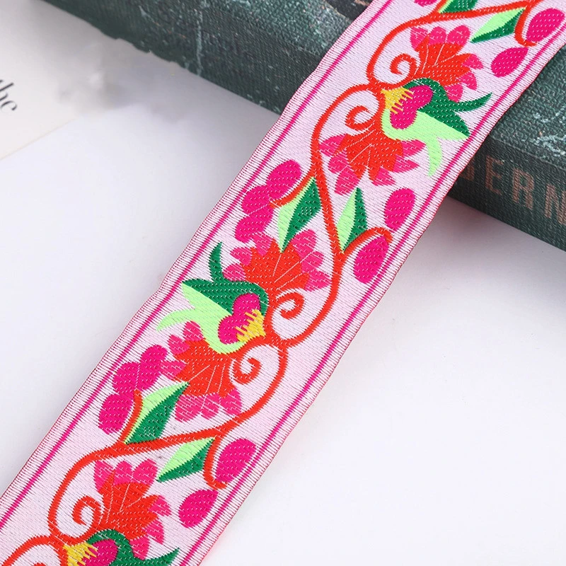 7M Jacquard Ribbons Ethnic Embroidery Flower Webbing Trim DIY Clothes Bag Curtain Accessories Wide 5cm