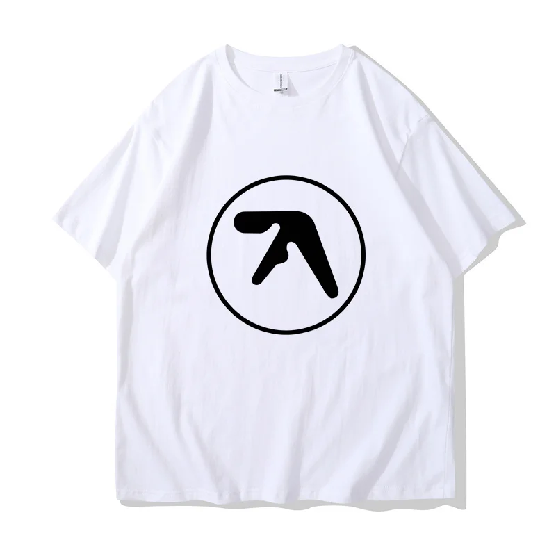 Punk Aphex Twin Print T-Shirt Oversize Hip Hop Men\'s Streetwear Harajuku T Shirt Goth Summer Top Short Sleeve Cotton Clothes Y2k