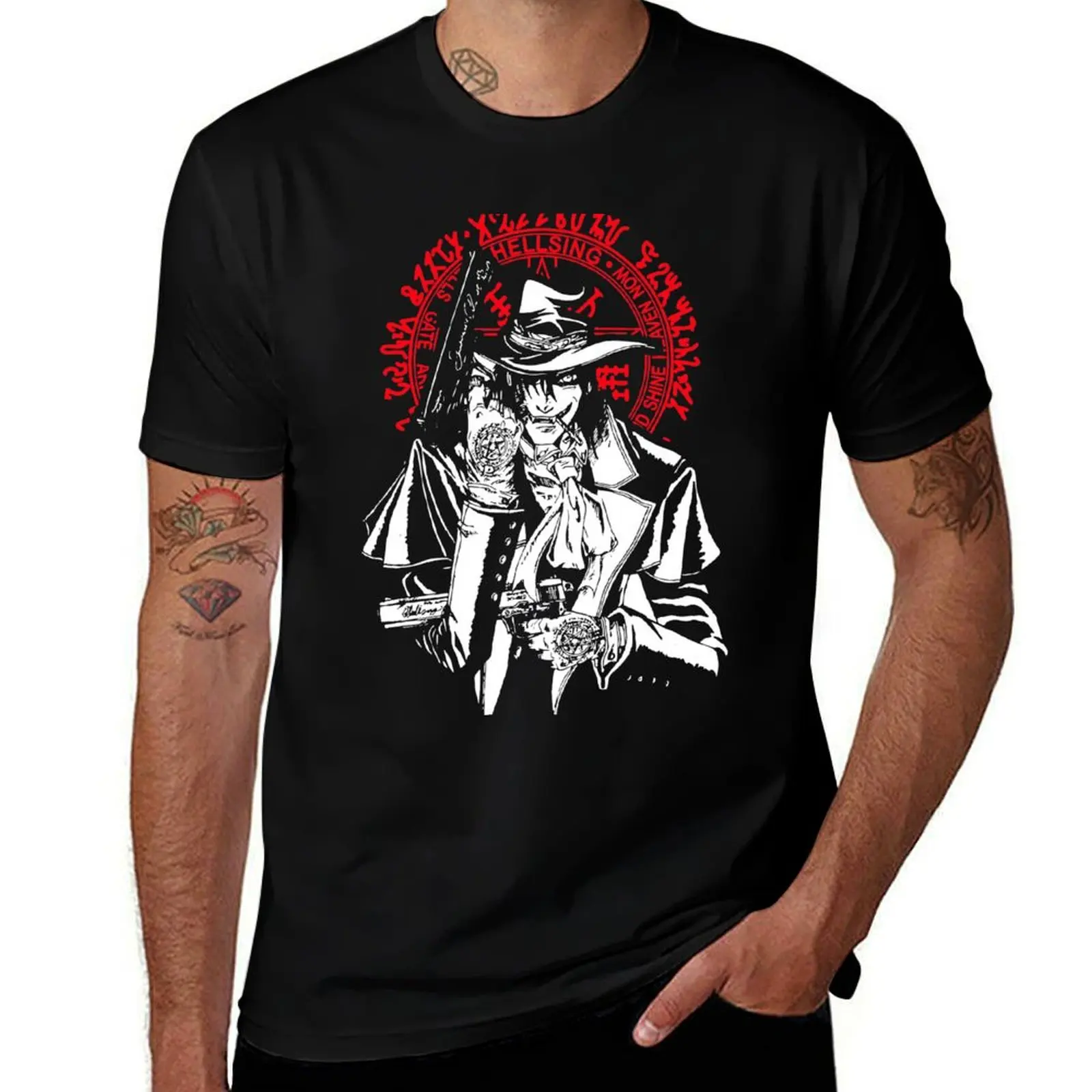 

Hellsing Alucard T-Shirt quick drying vintage anime shirt T-shirts oversize customs clothing for men