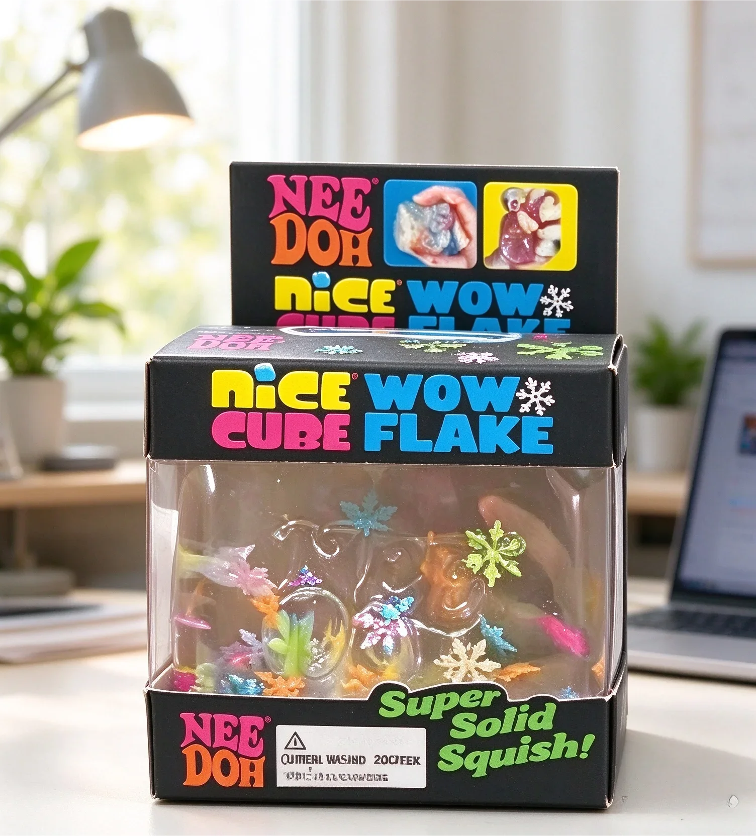 //Needoh Wow Flake Nice Cube Squeeze Sensory Stretch Anxiety ASMR Anti Stress Release Hand Relax Gift Toy
