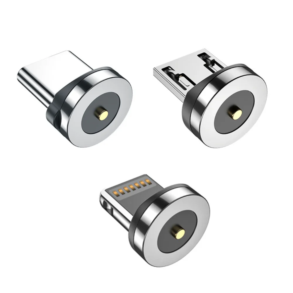Magnetic Cable Plug Round 3A Fast Charging Adapter Type C Micro USB IOS Dust Plug Adapter For iPhone Samsung Xiaomi